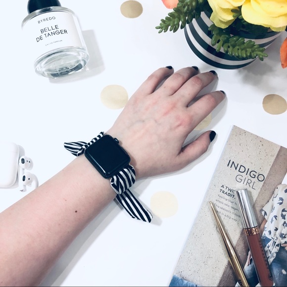 Pawsitively Posh Accessories - {KARSYN} Apple Watch band tie wrap striped strap